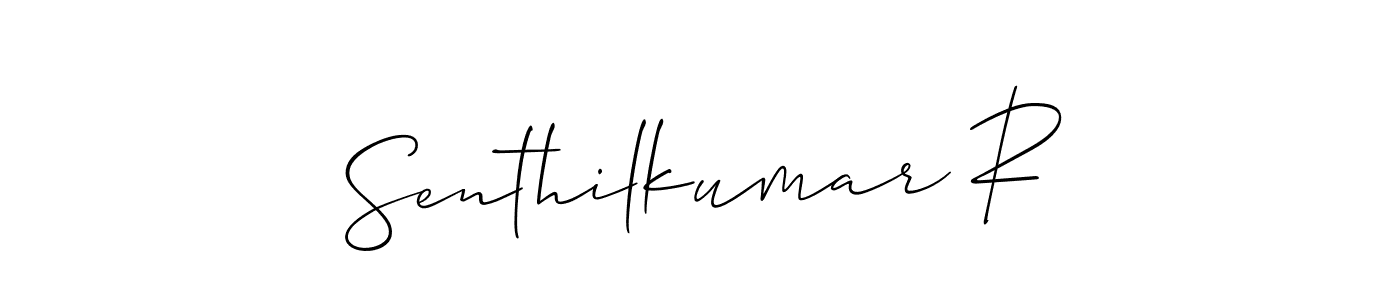 This is the best signature style for the Senthilkumar R name. Also you like these signature font (Allison_Script). Mix name signature. Senthilkumar R signature style 2 images and pictures png