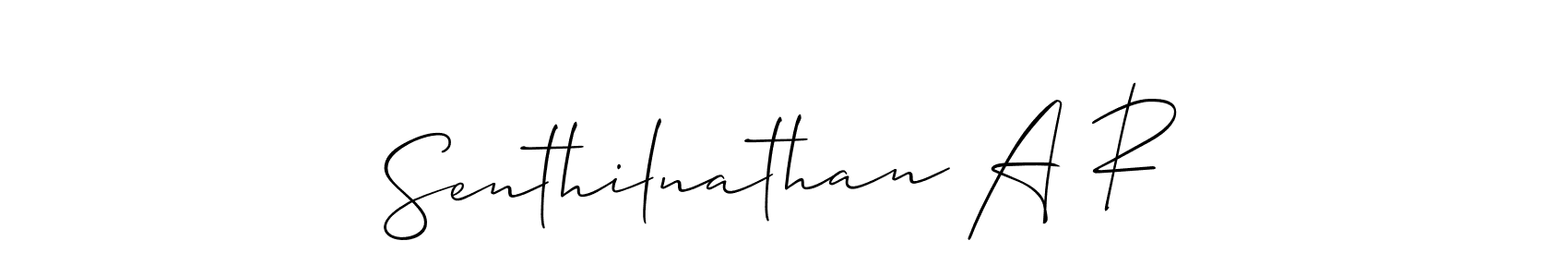 if you are searching for the best signature style for your name Senthilnathan A R. so please give up your signature search. here we have designed multiple signature styles  using Allison_Script. Senthilnathan A R signature style 2 images and pictures png