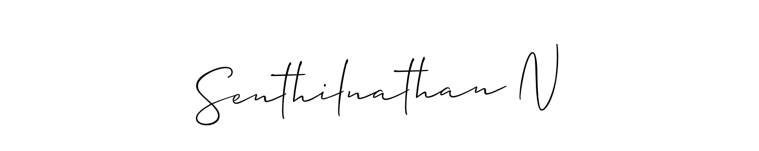 The best way (Allison_Script) to make a short signature is to pick only two or three words in your name. The name Senthilnathan N include a total of six letters. For converting this name. Senthilnathan N signature style 2 images and pictures png