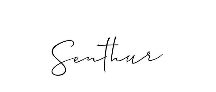 The best way (Allison_Script) to make a short signature is to pick only two or three words in your name. The name Senthur include a total of six letters. For converting this name. Senthur signature style 2 images and pictures png