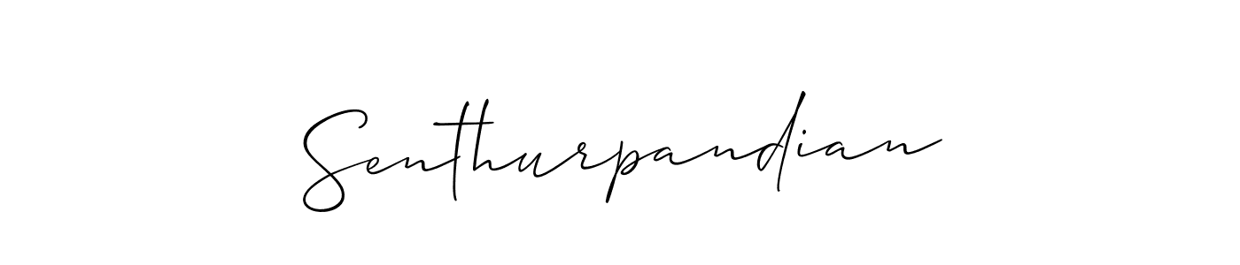 if you are searching for the best signature style for your name Senthurpandian. so please give up your signature search. here we have designed multiple signature styles  using Allison_Script. Senthurpandian signature style 2 images and pictures png
