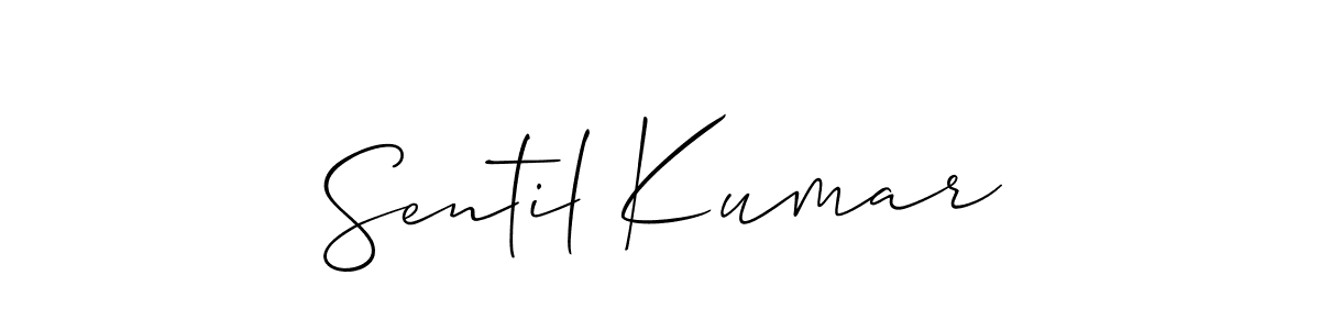 Use a signature maker to create a handwritten signature online. With this signature software, you can design (Allison_Script) your own signature for name Sentil Kumar. Sentil Kumar signature style 2 images and pictures png