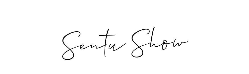 Create a beautiful signature design for name Sentu Show. With this signature (Allison_Script) fonts, you can make a handwritten signature for free. Sentu Show signature style 2 images and pictures png