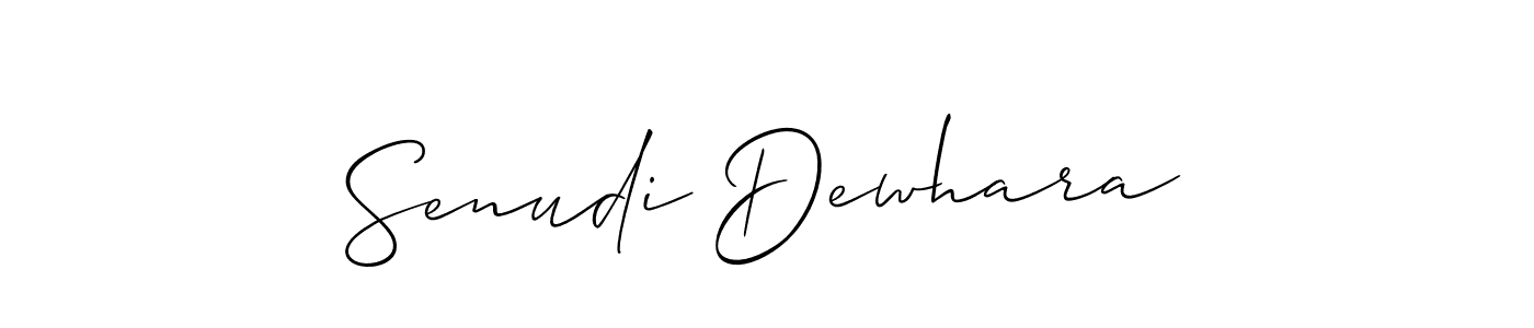 How to make Senudi Dewhara name signature. Use Allison_Script style for creating short signs online. This is the latest handwritten sign. Senudi Dewhara signature style 2 images and pictures png