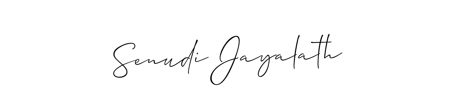 Design your own signature with our free online signature maker. With this signature software, you can create a handwritten (Allison_Script) signature for name Senudi Jayalath. Senudi Jayalath signature style 2 images and pictures png