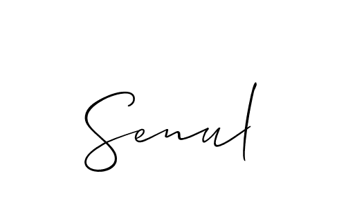 Use a signature maker to create a handwritten signature online. With this signature software, you can design (Allison_Script) your own signature for name Senul. Senul signature style 2 images and pictures png