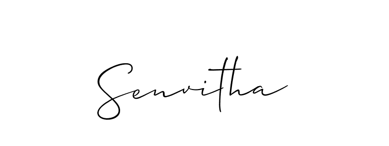 Create a beautiful signature design for name Senvitha. With this signature (Allison_Script) fonts, you can make a handwritten signature for free. Senvitha signature style 2 images and pictures png