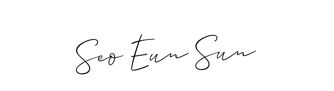 Allison_Script is a professional signature style that is perfect for those who want to add a touch of class to their signature. It is also a great choice for those who want to make their signature more unique. Get Seo Eun Sun name to fancy signature for free. Seo Eun Sun signature style 2 images and pictures png