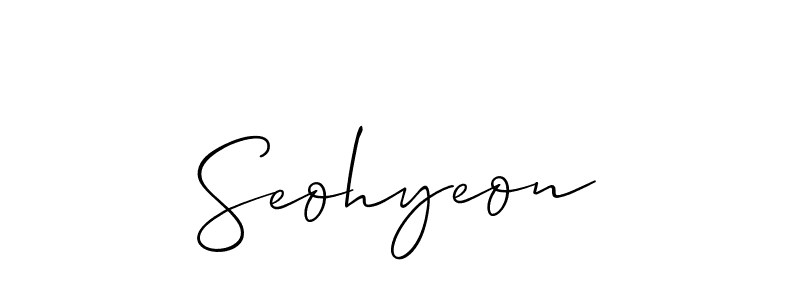 Design your own signature with our free online signature maker. With this signature software, you can create a handwritten (Allison_Script) signature for name Seohyeon. Seohyeon signature style 2 images and pictures png