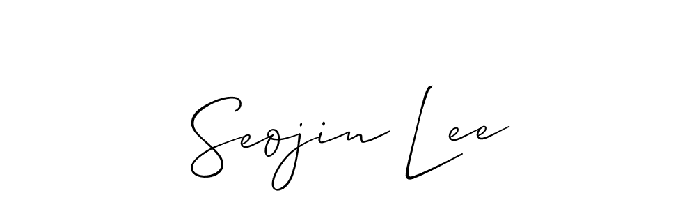 How to make Seojin Lee name signature. Use Allison_Script style for creating short signs online. This is the latest handwritten sign. Seojin Lee signature style 2 images and pictures png