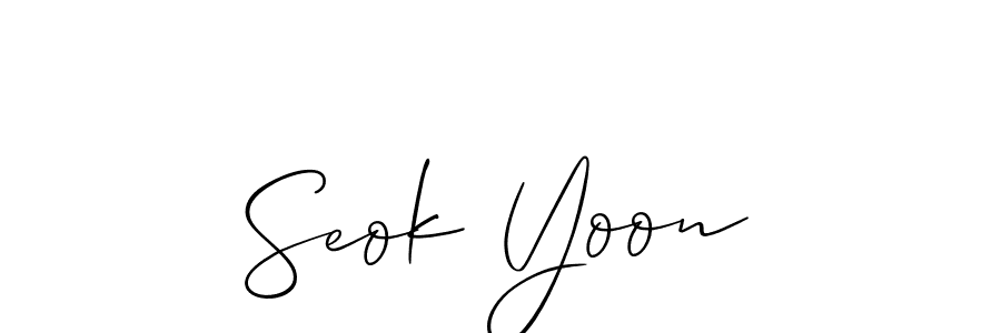 Make a beautiful signature design for name Seok Yoon. With this signature (Allison_Script) style, you can create a handwritten signature for free. Seok Yoon signature style 2 images and pictures png