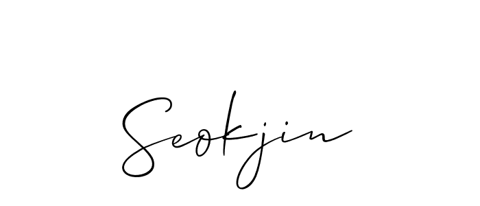 How to make Seokjin name signature. Use Allison_Script style for creating short signs online. This is the latest handwritten sign. Seokjin signature style 2 images and pictures png