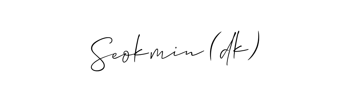 This is the best signature style for the Seokmin (dk) name. Also you like these signature font (Allison_Script). Mix name signature. Seokmin (dk) signature style 2 images and pictures png