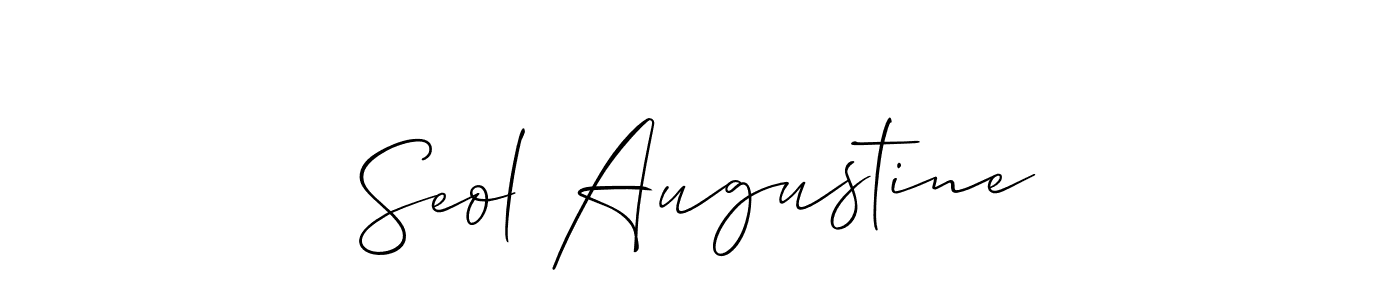 It looks lik you need a new signature style for name Seol Augustine. Design unique handwritten (Allison_Script) signature with our free signature maker in just a few clicks. Seol Augustine signature style 2 images and pictures png