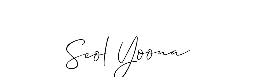 How to make Seol Yoona name signature. Use Allison_Script style for creating short signs online. This is the latest handwritten sign. Seol Yoona signature style 2 images and pictures png