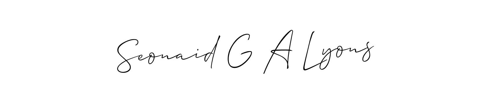 You can use this online signature creator to create a handwritten signature for the name Seonaid G A Lyons. This is the best online autograph maker. Seonaid G A Lyons signature style 2 images and pictures png