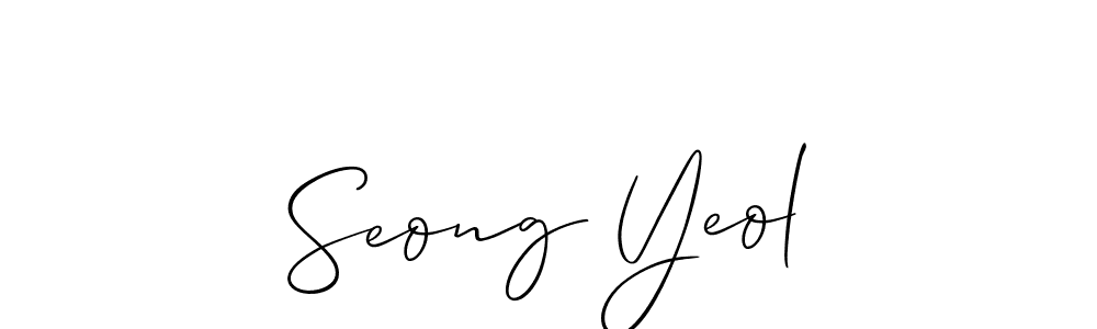 It looks lik you need a new signature style for name Seong Yeol. Design unique handwritten (Allison_Script) signature with our free signature maker in just a few clicks. Seong Yeol signature style 2 images and pictures png