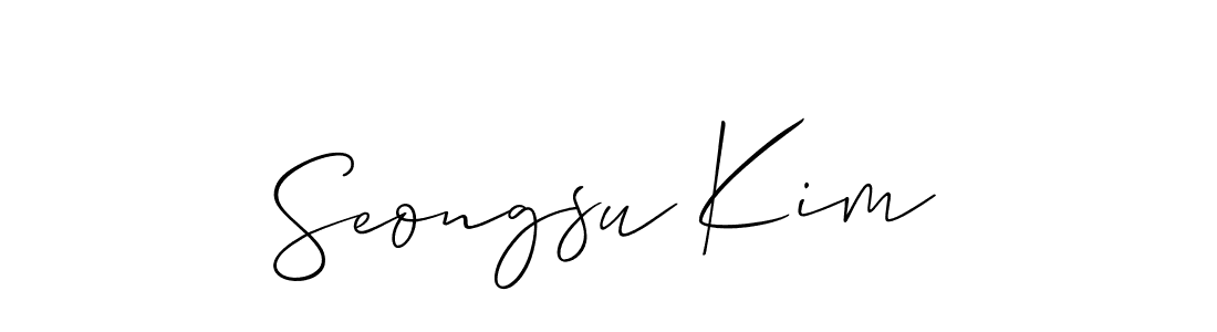 Use a signature maker to create a handwritten signature online. With this signature software, you can design (Allison_Script) your own signature for name Seongsu Kim. Seongsu Kim signature style 2 images and pictures png