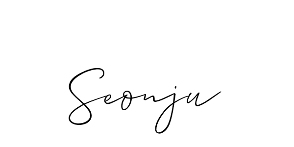 The best way (Allison_Script) to make a short signature is to pick only two or three words in your name. The name Seonju include a total of six letters. For converting this name. Seonju signature style 2 images and pictures png