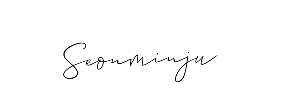 Design your own signature with our free online signature maker. With this signature software, you can create a handwritten (Allison_Script) signature for name Seonminju. Seonminju signature style 2 images and pictures png