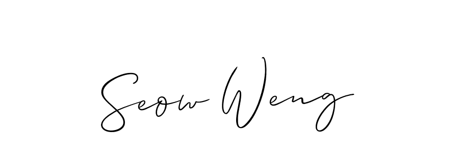 The best way (Allison_Script) to make a short signature is to pick only two or three words in your name. The name Seow Weng include a total of six letters. For converting this name. Seow Weng signature style 2 images and pictures png