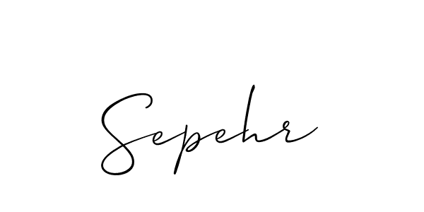 Make a beautiful signature design for name Sepehr. With this signature (Allison_Script) style, you can create a handwritten signature for free. Sepehr signature style 2 images and pictures png