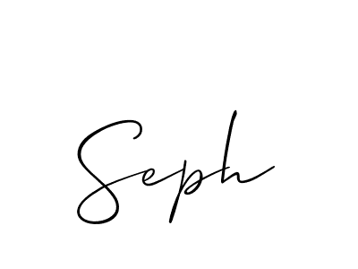 Seph stylish signature style. Best Handwritten Sign (Allison_Script) for my name. Handwritten Signature Collection Ideas for my name Seph. Seph signature style 2 images and pictures png