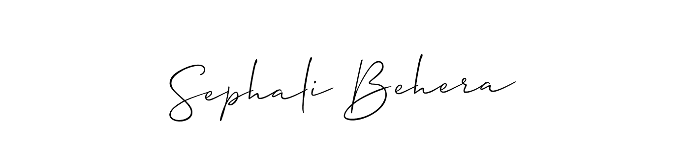 Sephali Behera stylish signature style. Best Handwritten Sign (Allison_Script) for my name. Handwritten Signature Collection Ideas for my name Sephali Behera. Sephali Behera signature style 2 images and pictures png