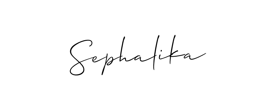 Make a beautiful signature design for name Sephalika. With this signature (Allison_Script) style, you can create a handwritten signature for free. Sephalika signature style 2 images and pictures png