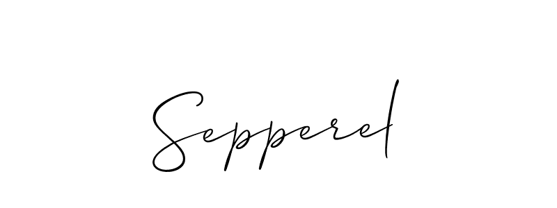 Design your own signature with our free online signature maker. With this signature software, you can create a handwritten (Allison_Script) signature for name Sepperel. Sepperel signature style 2 images and pictures png