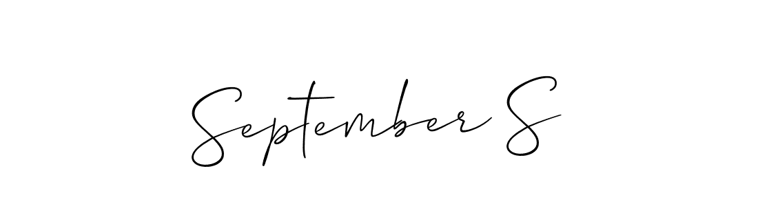 How to make September S name signature. Use Allison_Script style for creating short signs online. This is the latest handwritten sign. September S signature style 2 images and pictures png