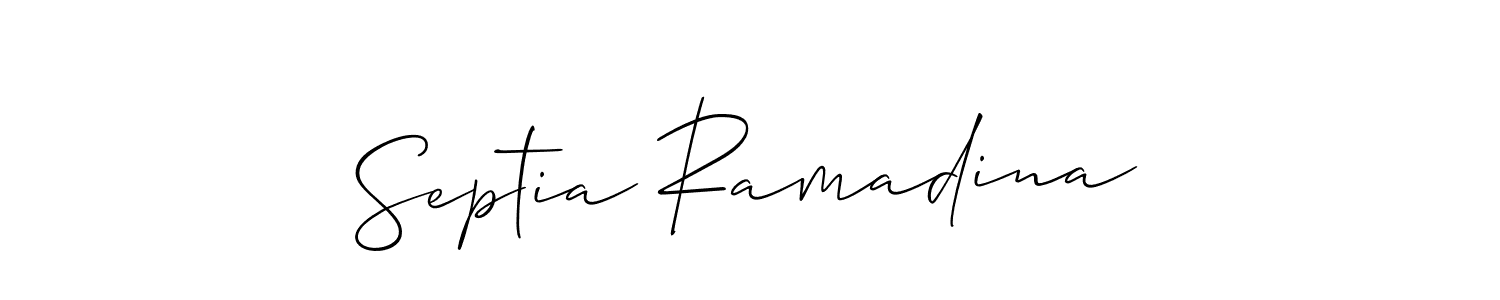 You should practise on your own different ways (Allison_Script) to write your name (Septia Ramadina) in signature. don't let someone else do it for you. Septia Ramadina signature style 2 images and pictures png