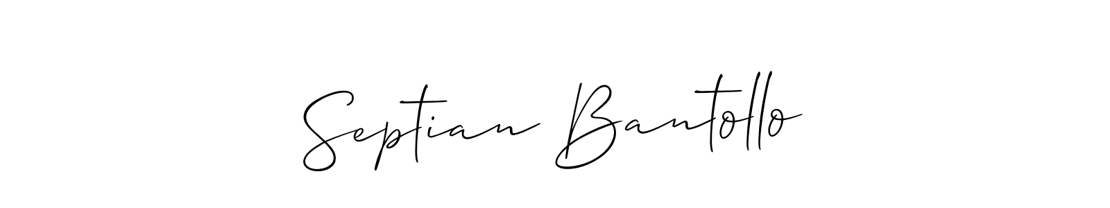 Create a beautiful signature design for name Septian Bantollo. With this signature (Allison_Script) fonts, you can make a handwritten signature for free. Septian Bantollo signature style 2 images and pictures png