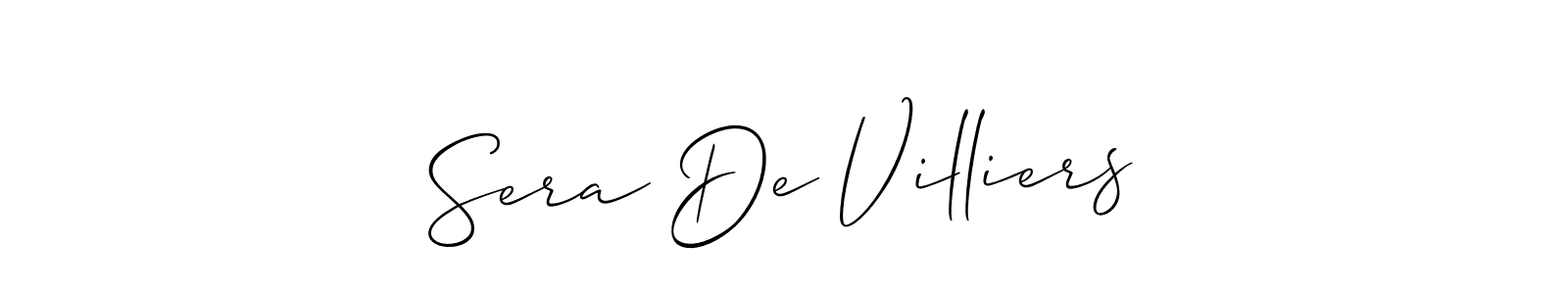 Make a short Sera De Villiers signature style. Manage your documents anywhere anytime using Allison_Script. Create and add eSignatures, submit forms, share and send files easily. Sera De Villiers signature style 2 images and pictures png