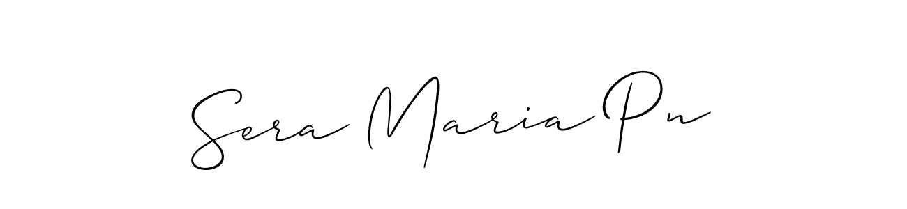 Allison_Script is a professional signature style that is perfect for those who want to add a touch of class to their signature. It is also a great choice for those who want to make their signature more unique. Get Sera Maria Pn name to fancy signature for free. Sera Maria Pn signature style 2 images and pictures png