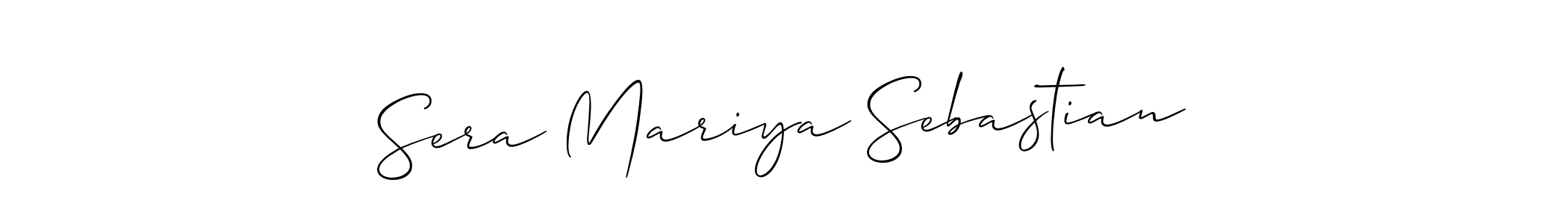 Allison_Script is a professional signature style that is perfect for those who want to add a touch of class to their signature. It is also a great choice for those who want to make their signature more unique. Get Sera Mariya Sebastian name to fancy signature for free. Sera Mariya Sebastian signature style 2 images and pictures png