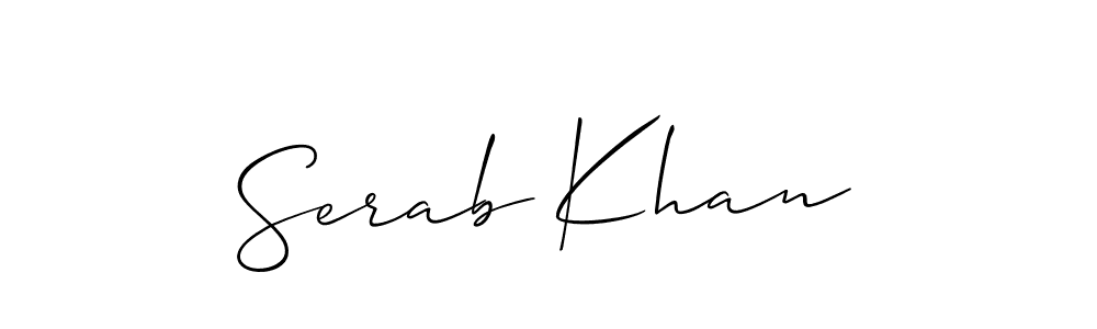 How to make Serab Khan name signature. Use Allison_Script style for creating short signs online. This is the latest handwritten sign. Serab Khan signature style 2 images and pictures png