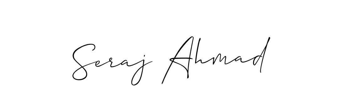 The best way (Allison_Script) to make a short signature is to pick only two or three words in your name. The name Seraj Ahmad include a total of six letters. For converting this name. Seraj Ahmad signature style 2 images and pictures png