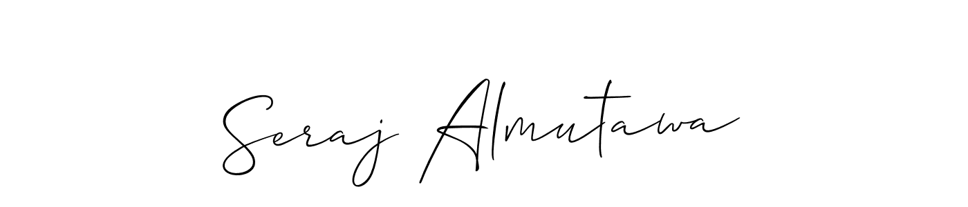 This is the best signature style for the Seraj Almutawa name. Also you like these signature font (Allison_Script). Mix name signature. Seraj Almutawa signature style 2 images and pictures png