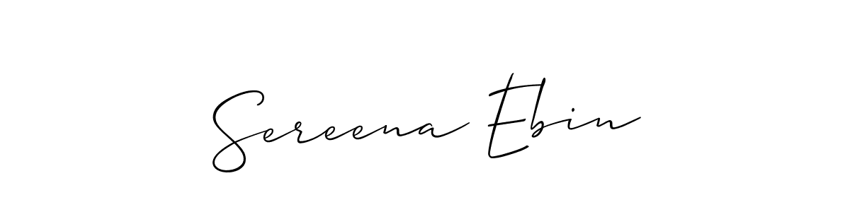 The best way (Allison_Script) to make a short signature is to pick only two or three words in your name. The name Sereena Ebin include a total of six letters. For converting this name. Sereena Ebin signature style 2 images and pictures png