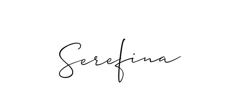 Make a beautiful signature design for name Serefina. With this signature (Allison_Script) style, you can create a handwritten signature for free. Serefina signature style 2 images and pictures png