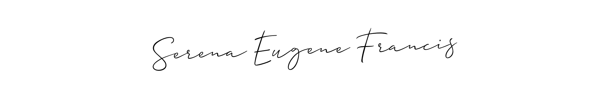 if you are searching for the best signature style for your name Serena Eugene Francis. so please give up your signature search. here we have designed multiple signature styles  using Allison_Script. Serena Eugene Francis signature style 2 images and pictures png