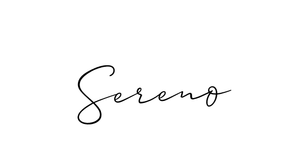 Sereno stylish signature style. Best Handwritten Sign (Allison_Script) for my name. Handwritten Signature Collection Ideas for my name Sereno. Sereno signature style 2 images and pictures png
