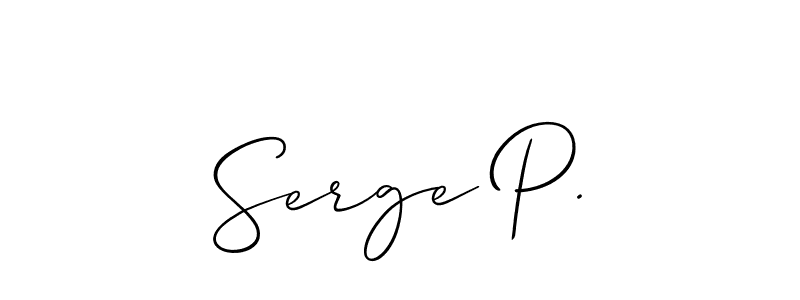 Design your own signature with our free online signature maker. With this signature software, you can create a handwritten (Allison_Script) signature for name Serge P.. Serge P. signature style 2 images and pictures png