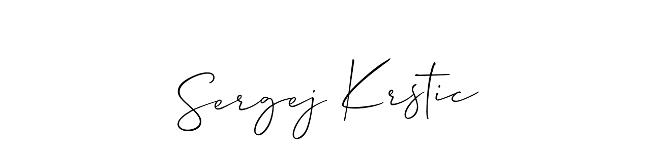 Allison_Script is a professional signature style that is perfect for those who want to add a touch of class to their signature. It is also a great choice for those who want to make their signature more unique. Get Sergej Krstic name to fancy signature for free. Sergej Krstic signature style 2 images and pictures png