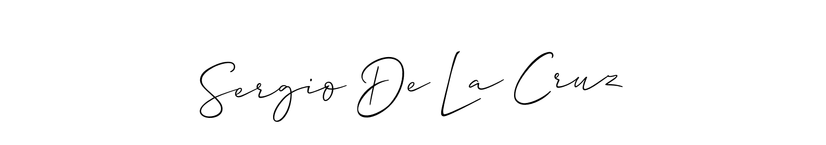 Sergio De La Cruz stylish signature style. Best Handwritten Sign (Allison_Script) for my name. Handwritten Signature Collection Ideas for my name Sergio De La Cruz. Sergio De La Cruz signature style 2 images and pictures png