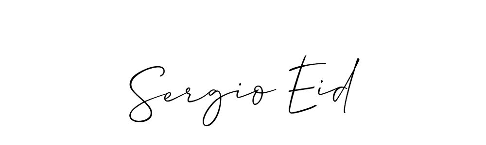 The best way (Allison_Script) to make a short signature is to pick only two or three words in your name. The name Sergio Eid include a total of six letters. For converting this name. Sergio Eid signature style 2 images and pictures png