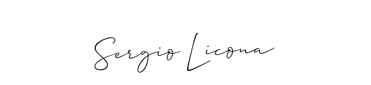 Make a short Sergio Licona signature style. Manage your documents anywhere anytime using Allison_Script. Create and add eSignatures, submit forms, share and send files easily. Sergio Licona signature style 2 images and pictures png