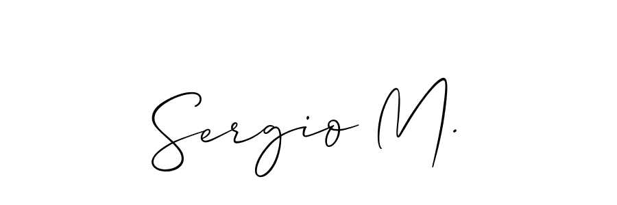 You should practise on your own different ways (Allison_Script) to write your name (Sergio M.) in signature. don't let someone else do it for you. Sergio M. signature style 2 images and pictures png
