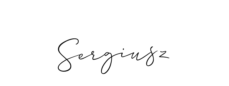 It looks lik you need a new signature style for name Sergiusz. Design unique handwritten (Allison_Script) signature with our free signature maker in just a few clicks. Sergiusz signature style 2 images and pictures png